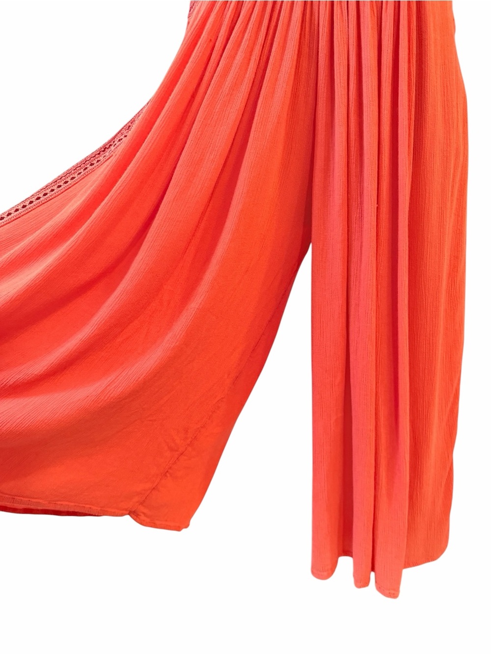 RARE Free People Coral Sleeveless Boho embroidered Wide Leg Jumpsuit sz XS - Picture 12 of 15